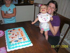 1st Birthday Party at Aunt Patti's - chillin' with Mama.