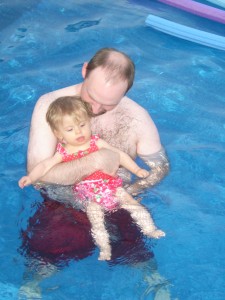 Daddy and Josephine in the pool